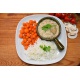 Maaltijd kippenragout met Parijse worteltjes en witte rijst