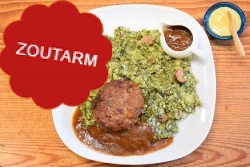 Zoutarme stamppot spinazie met oma's gehaktbal