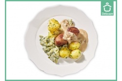 Natriumarme Gehaktbal prei a la creme aardappel