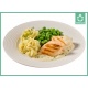 Natirumarme Zalmfilet in dillesaus met spinazie- en doperwtenmix en aardappelpuree met peterselie en bieslook